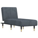 Vidaxl chaise longue gris foncé velours Vidaxl chaise longue gris foncé velours
