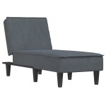 Vidaxl chaise longue gris fonc velours