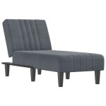 Vidaxl chaise longue gris fonc velours