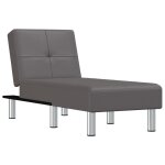 Vidaxl chaise longue gris similicuir