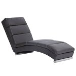 Vidaxl chaise longue gris similicuir