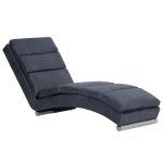 Vidaxl chaise longue gris similicuir daim
