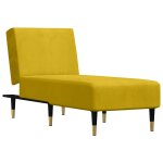 Vidaxl chaise longue jaune velours