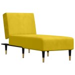Vidaxl chaise longue jaune velours Vidaxl chaise longue jaune velours