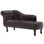 Vidaxl chaise longue marron fonc similicuir