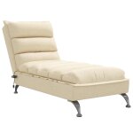 Vidaxl chaise longue de massage avec coussins crme tissu