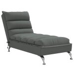 Vidaxl chaise longue de massage avec coussins gris fonc tissu