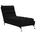 Vidaxl chaise longue de massage avec coussins noir tissu