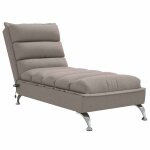 Vidaxl chaise longue de massage avec coussins taupe tissu