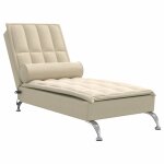 Vidaxl chaise longue de massage avec traversin crme tissu