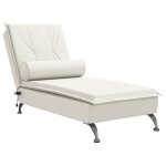 Vidaxl chaise longue de massage avec traversin cr�me velours