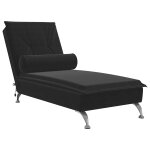 Vidaxl chaise longue de massage avec traversin noir velours