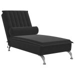 Vidaxl chaise longue de massage avec traversin noir velours