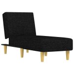 Vidaxl chaise longue noir tissu