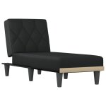 Vidaxl chaise longue noir tissu