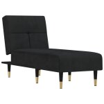 Vidaxl chaise longue noir velours