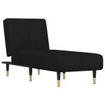 Vidaxl chaise longue noir velours
