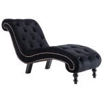 Vidaxl chaise longue noir velours