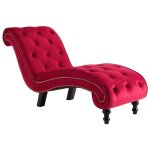 Vidaxl chaise longue velours rouge