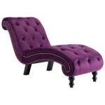 Vidaxl chaise longue velours violet