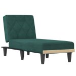 Vidaxl chaise longue vert fonc velours