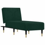 Vidaxl chaise longue vert fonc velours