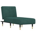 Vidaxl chaise longue vert fonc velours