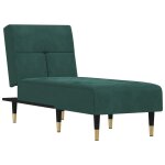 Vidaxl chaise longue vert fonc velours