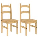 Vidaxl chaises � manger lot de 2 40x46x99 cm bois massif de pin