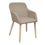 Vidaxl chaises à manger lot de 2 beige tissu et chêne massif Vidaxl chaises à manger lot de 2 beige tissu et chêne massif