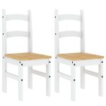 Vidaxl chaises  manger lot de 2 blanc 40x46x99 cm bois massif de pin
