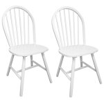 Vidaxl chaises à manger lot de 2 blanc bois d'hévéa solide Vidaxl chaises à manger lot de 2 blanc bois d'hévéa solide