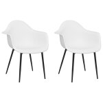 Vidaxl chaises � manger lot de 2 blanc pp