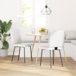 Vidaxl chaises � manger lot de 2 blanc similicuir