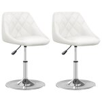 Vidaxl chaises à manger lot de 2 blanc similicuir Vidaxl chaises à manger lot de 2 blanc similicuir