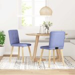 Vidaxl chaises � manger lot de 2 bleu jean tissu