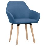 Vidaxl chaises � manger lot de 2 bleu tissu