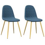 Vidaxl chaises � manger lot de 2 bleu velours