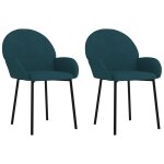 Vidaxl chaises � manger lot de 2 bleu velours