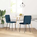 Vidaxl chaises � manger lot de 2 bleu velours