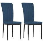 Vidaxl chaises  manger lot de 2 bleu velours