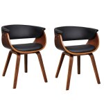 Vidaxl chaises à manger lot de 2 bois courbé et similicuir Vidaxl chaises à manger lot de 2 bois courbé et similicuir
