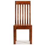 Vidaxl chaise  manger lot de 2 bois avec finition miel moderne