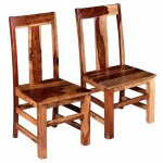 Vidaxl chaises � manger lot de 2 bois massif