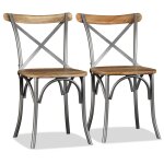 Vidaxl chaises � manger lot de 2 bois solide de manguier