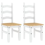 Vidaxl chaises � manger lot de 2 corona blanc bois massif de pin