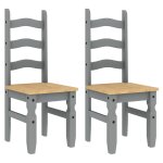 Vidaxl chaises à manger lot de 2 corona gris bois massif de pin Vidaxl chaises à manger lot de 2 corona gris bois massif de pin