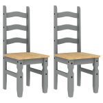 Vidaxl chaises � manger lot de 2 corona gris bois massif de pin