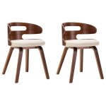 Vidaxl chaises  manger lot de 2 crme bois courb et similicuir