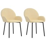 Vidaxl chaises  manger lot de 2 crme velours
